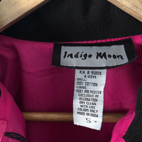 VINTAGE INDIGO MOON RETRO FUNKY EMBROIDERED BLAZER JACKET - Picture 6 of 11